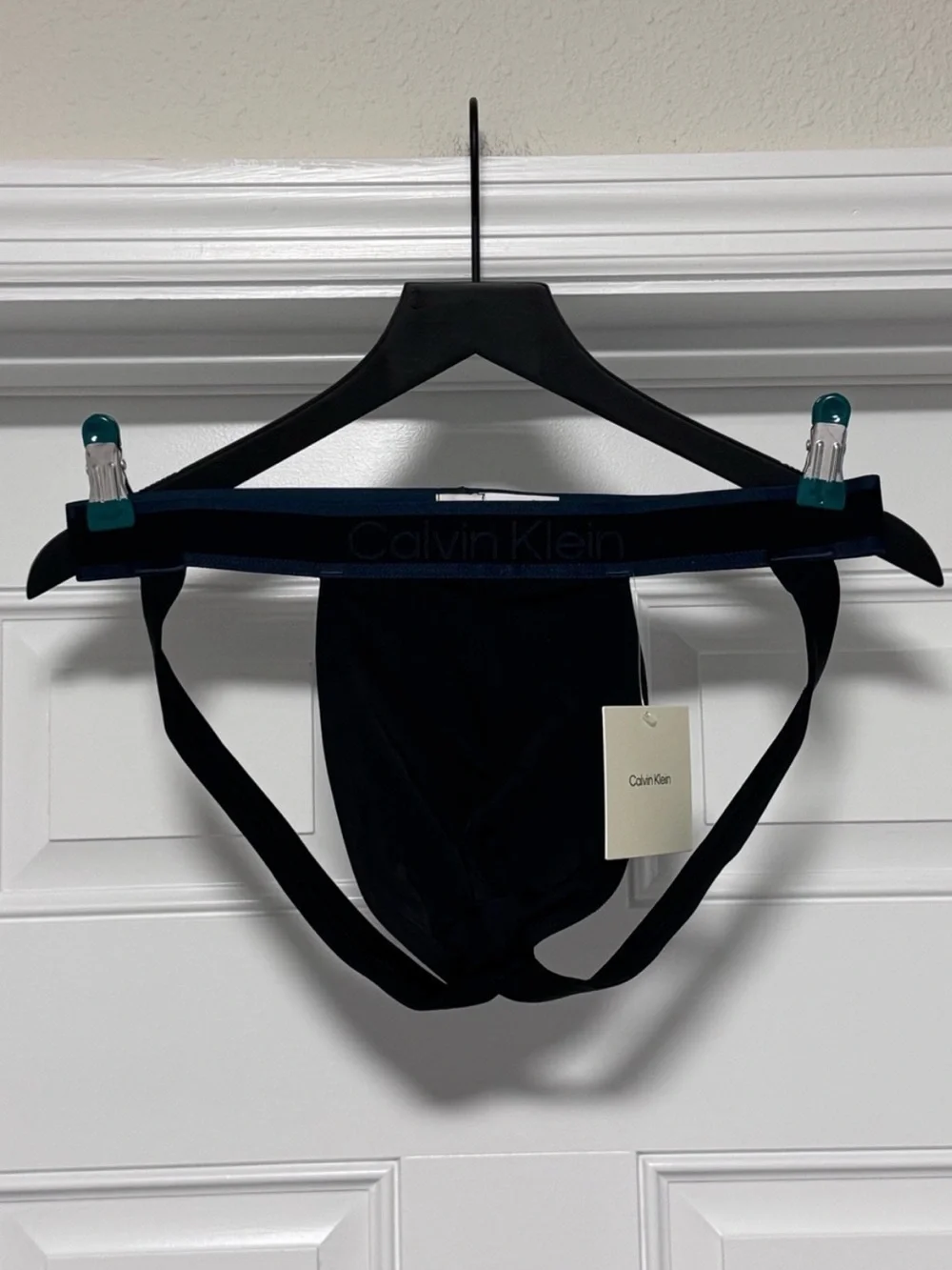 NWT Calvin Klein Tonal Logo Micro Jockstrap Black Size L